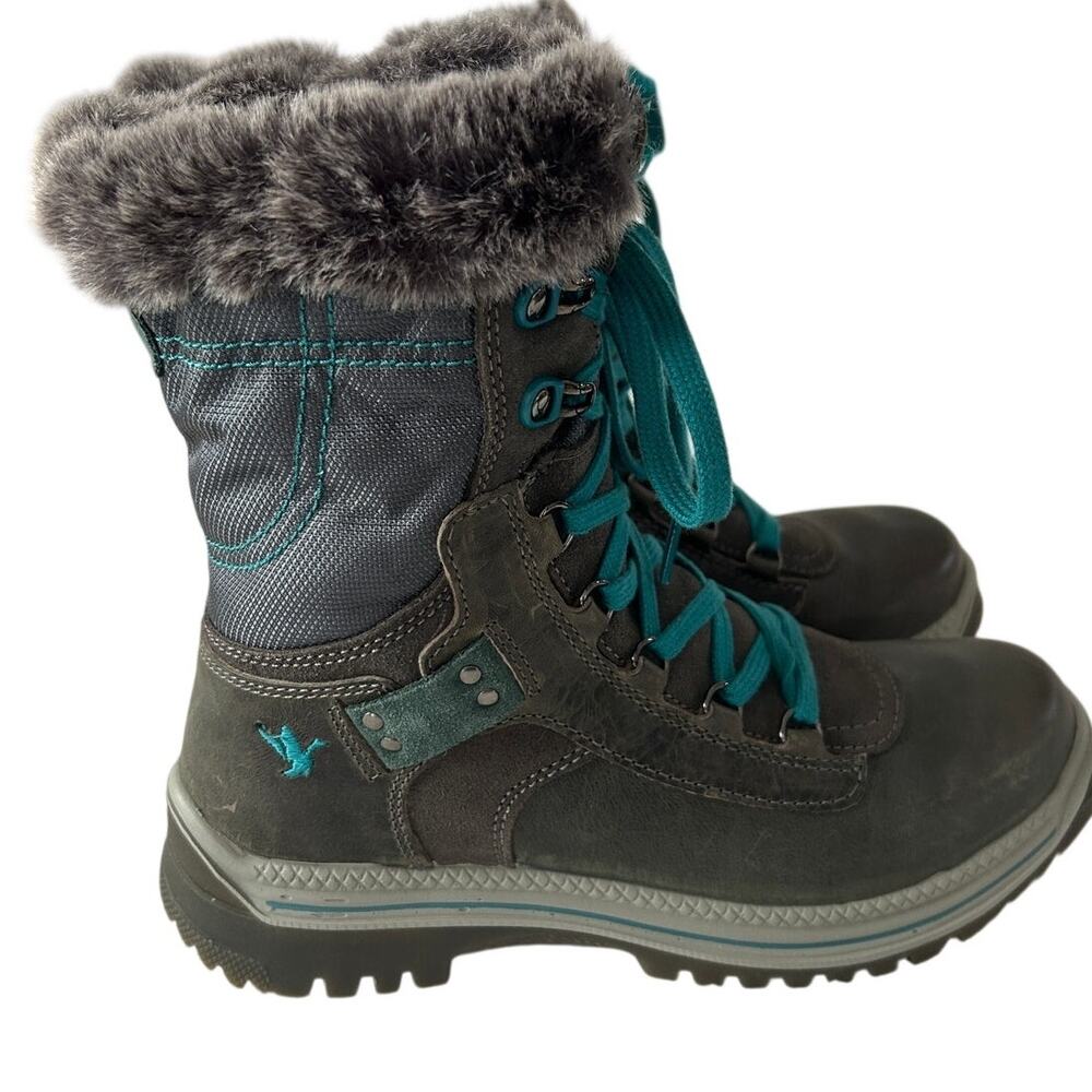 Santana Canada Women's Mio Cold Weather Winter Boot Grey/Turquoise Size 40/US9